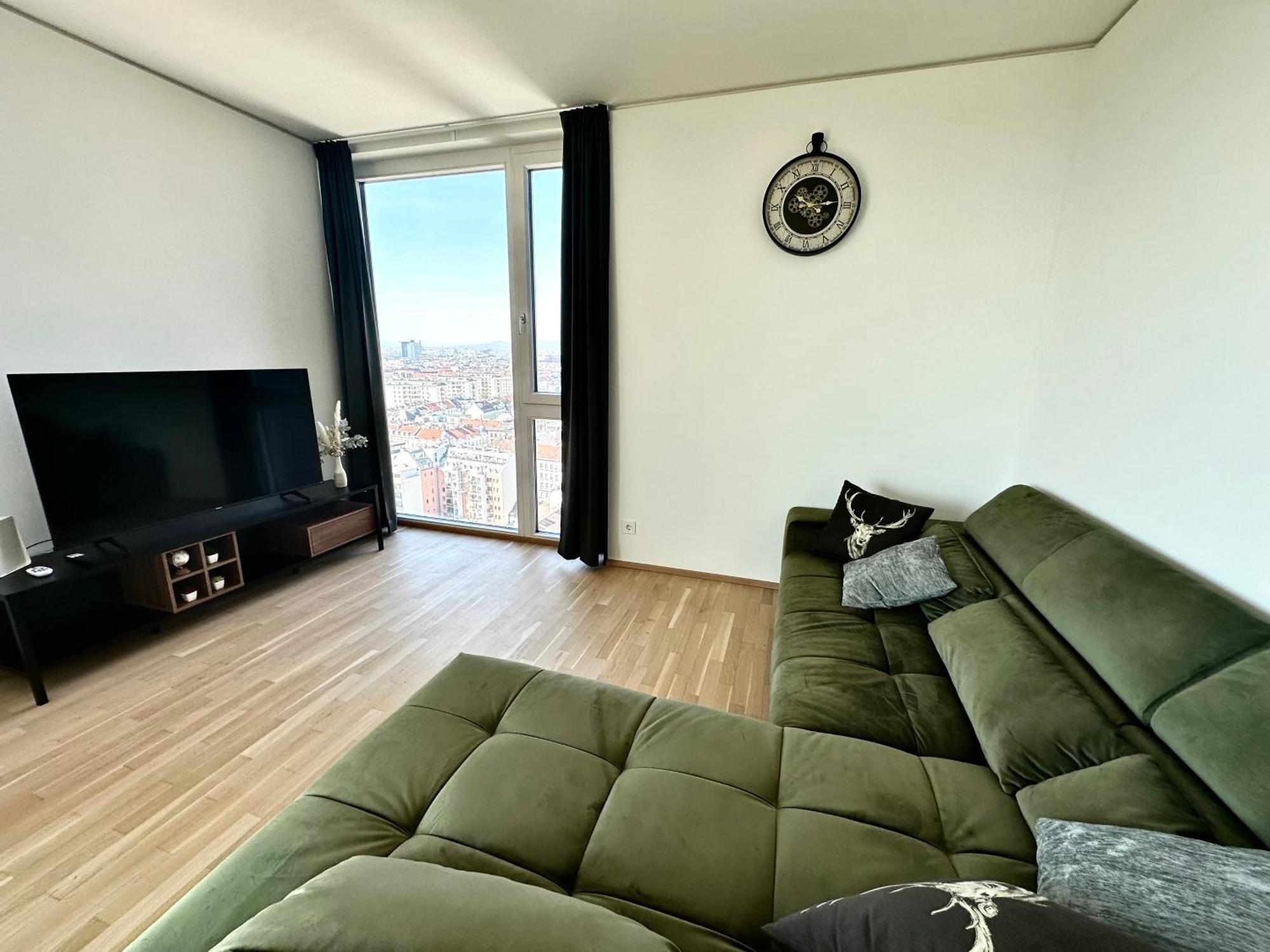 Panorama Sky Apartment I Rooftop Pool I Metro Station Bécs Kültér fotó